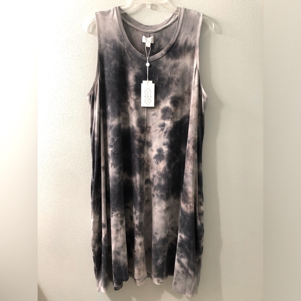 Mud Pie Baylor Swing Dress, tie dye, L